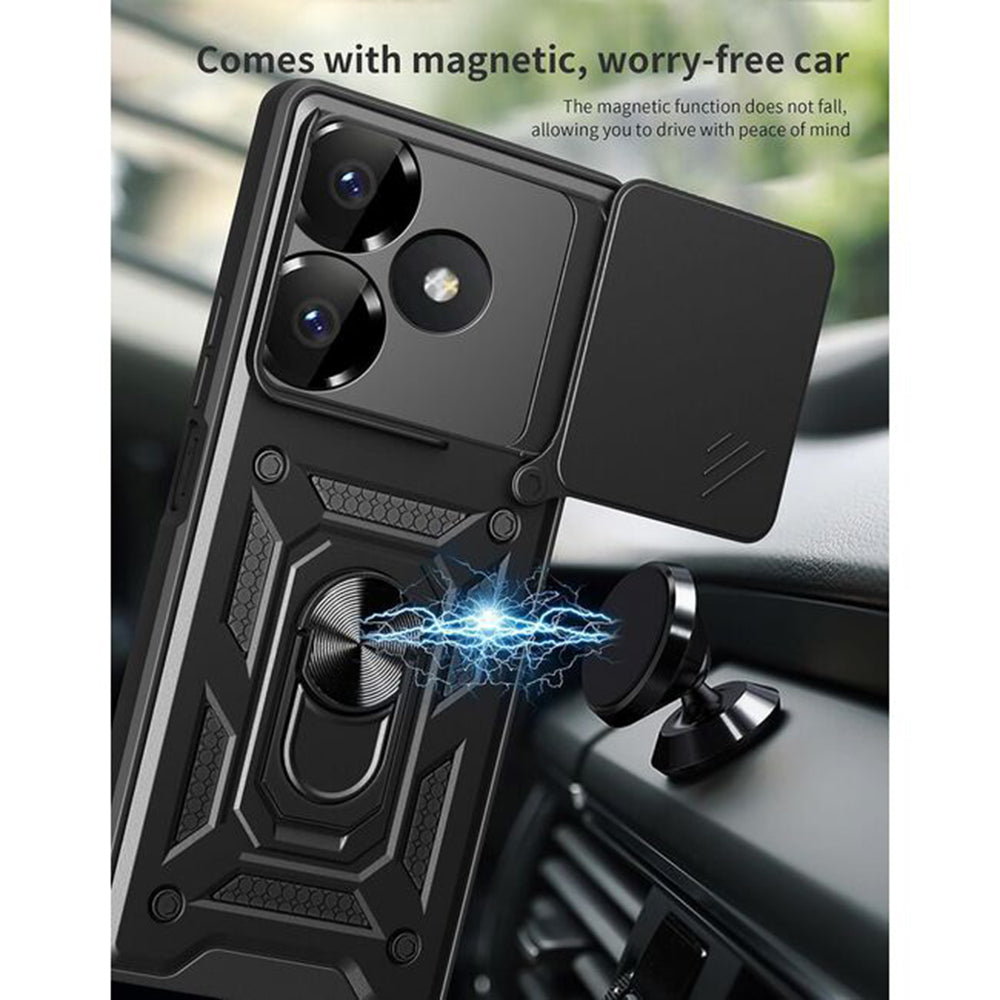 Cover til Xiaomi Poco M6 4G / Redmi 13, Techsuit, CamShield, Sort