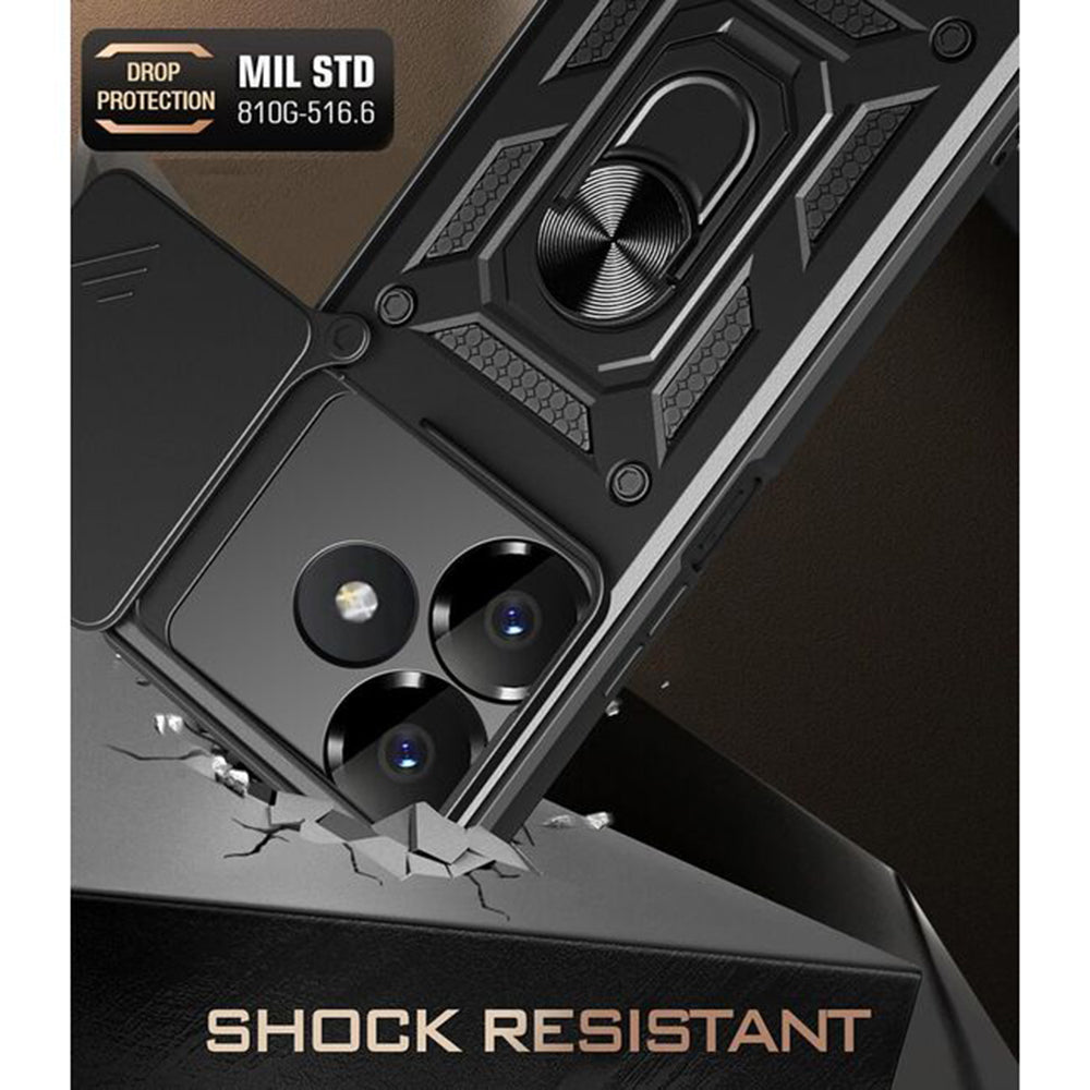Cover til Xiaomi Poco M6 4G / Redmi 13, Techsuit, CamShield, Sort