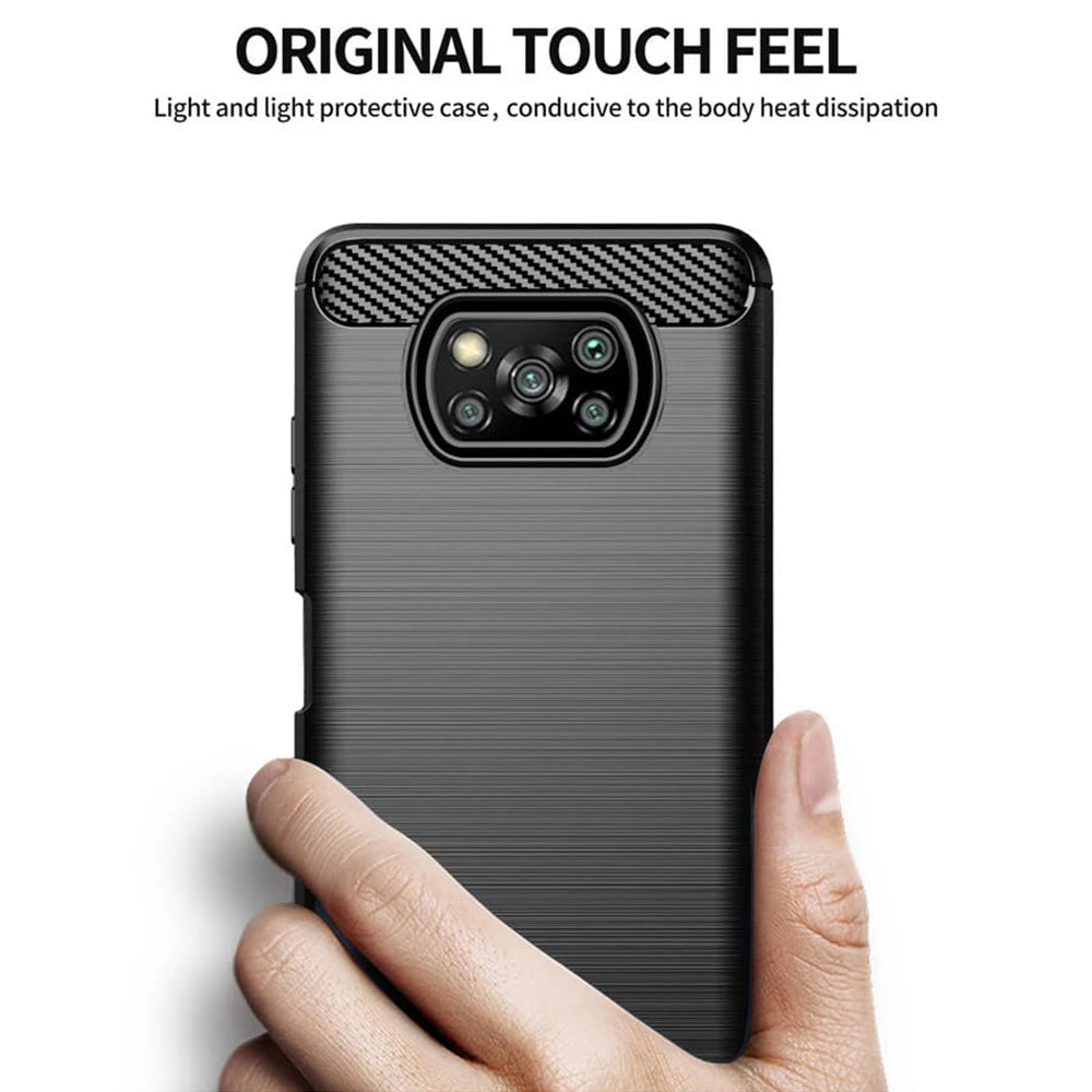 Cover til Xiaomi Poco X3 Pro / X3 NFC / X3, Techsuit, Carbon, Sort