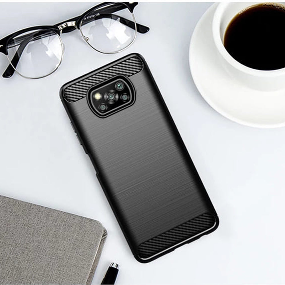 Cover til Xiaomi Poco X3 Pro / X3 NFC / X3, Techsuit, Carbon, Sort