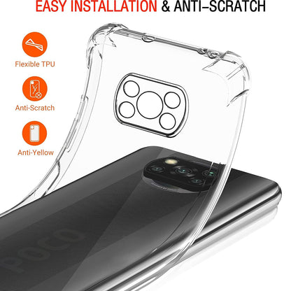 Cover til Xiaomi Poco X3 Pro / X3 NFC / X3, Techsuit, Stødabsorberende Klar, Transparent