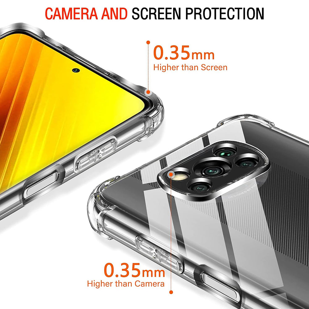 Cover til Xiaomi Poco X3 Pro / X3 NFC / X3, Techsuit, Stødabsorberende Klar, Transparent