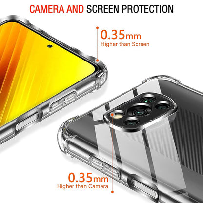 Cover til Xiaomi Poco X3 Pro / X3 NFC / X3, Techsuit, Stødabsorberende Klar, Transparent