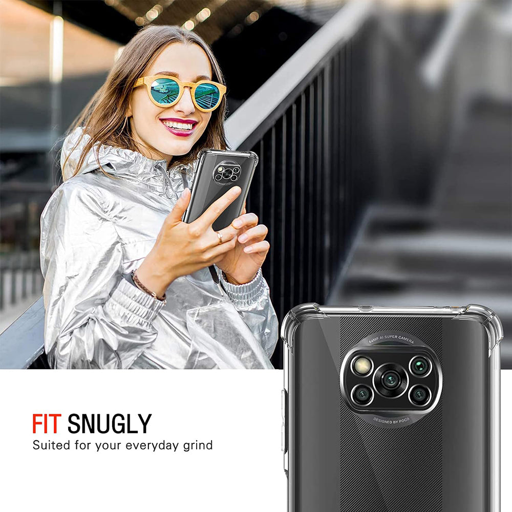 Cover til Xiaomi Poco X3 Pro / X3 NFC / X3, Techsuit, Stødabsorberende Klar, Transparent
