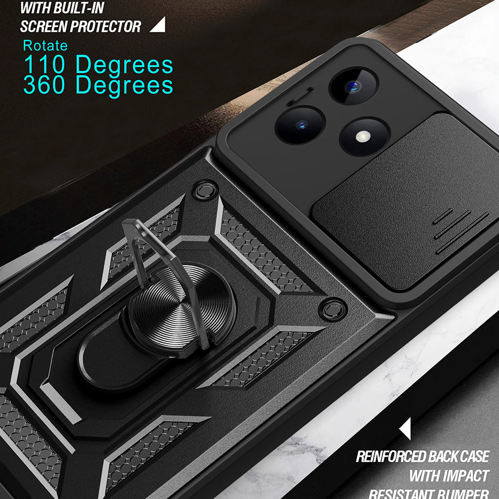 Cover til Xiaomi Poco X6 / Note 13 Pro 5G, Techsuit, CamShield, Sort