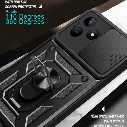 Cover til Xiaomi Poco X6 / Note 13 Pro 5G, Techsuit, CamShield, Sort