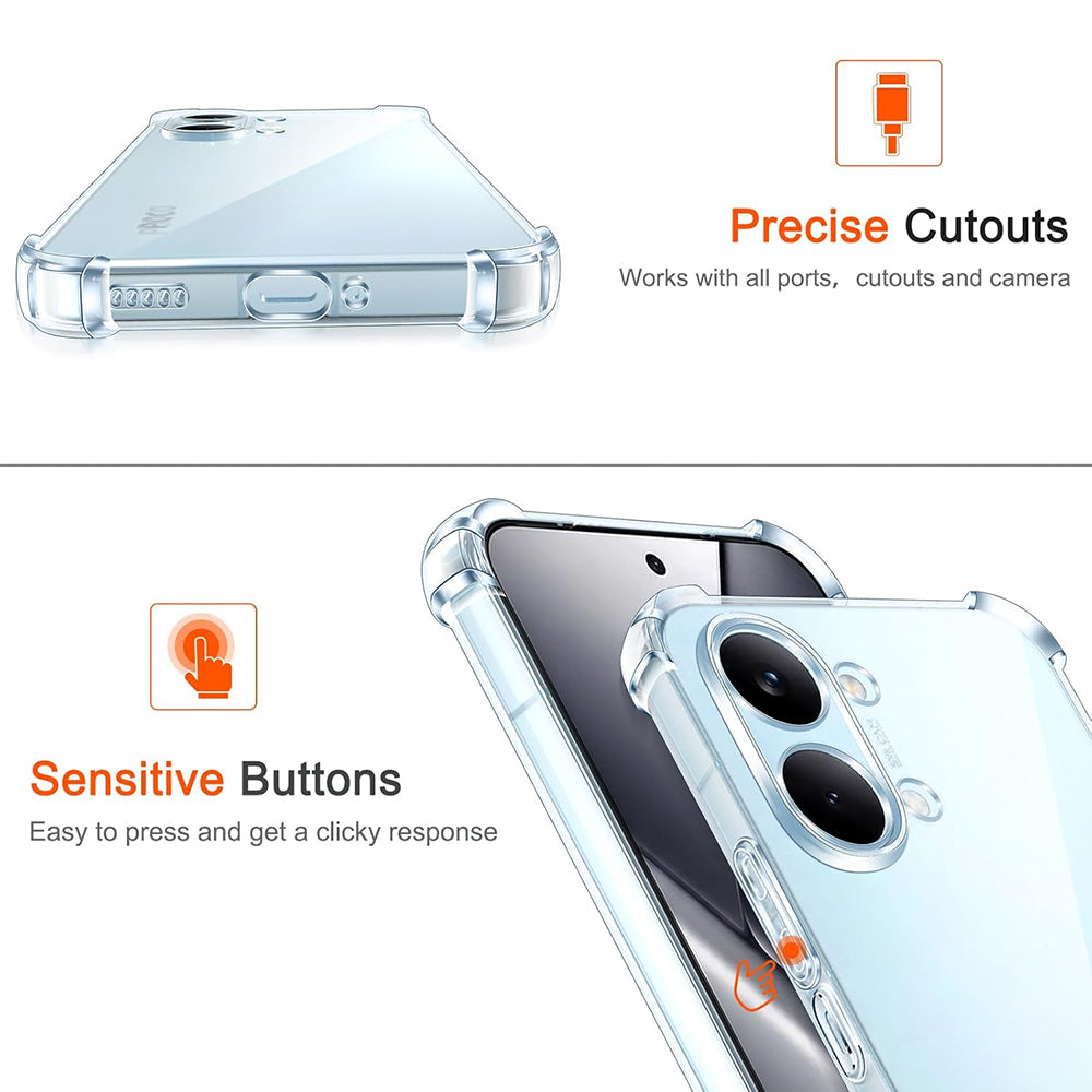 Etui til Xiaomi Poco X8 Pro Max, Techsuit, Shockproof Clear, Gennemsigtig