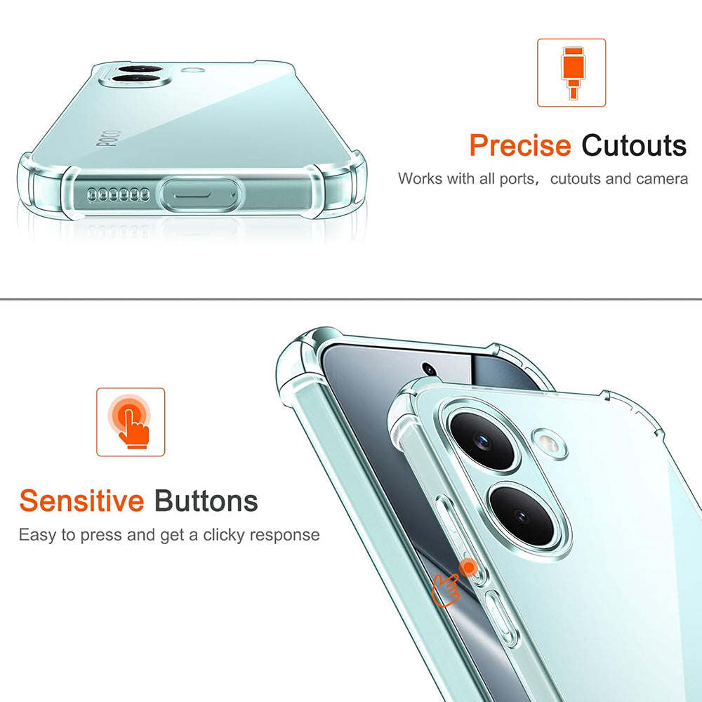 Etui til Xiaomi Poco X8 Pro, Techsuit, Shockproof Clear, Gennemsigtig