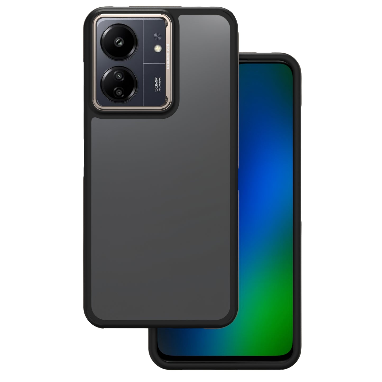 Cover til Xiaomi Poco M6 / Redmi 13C 5G, OEM, Crystal Black, Grå