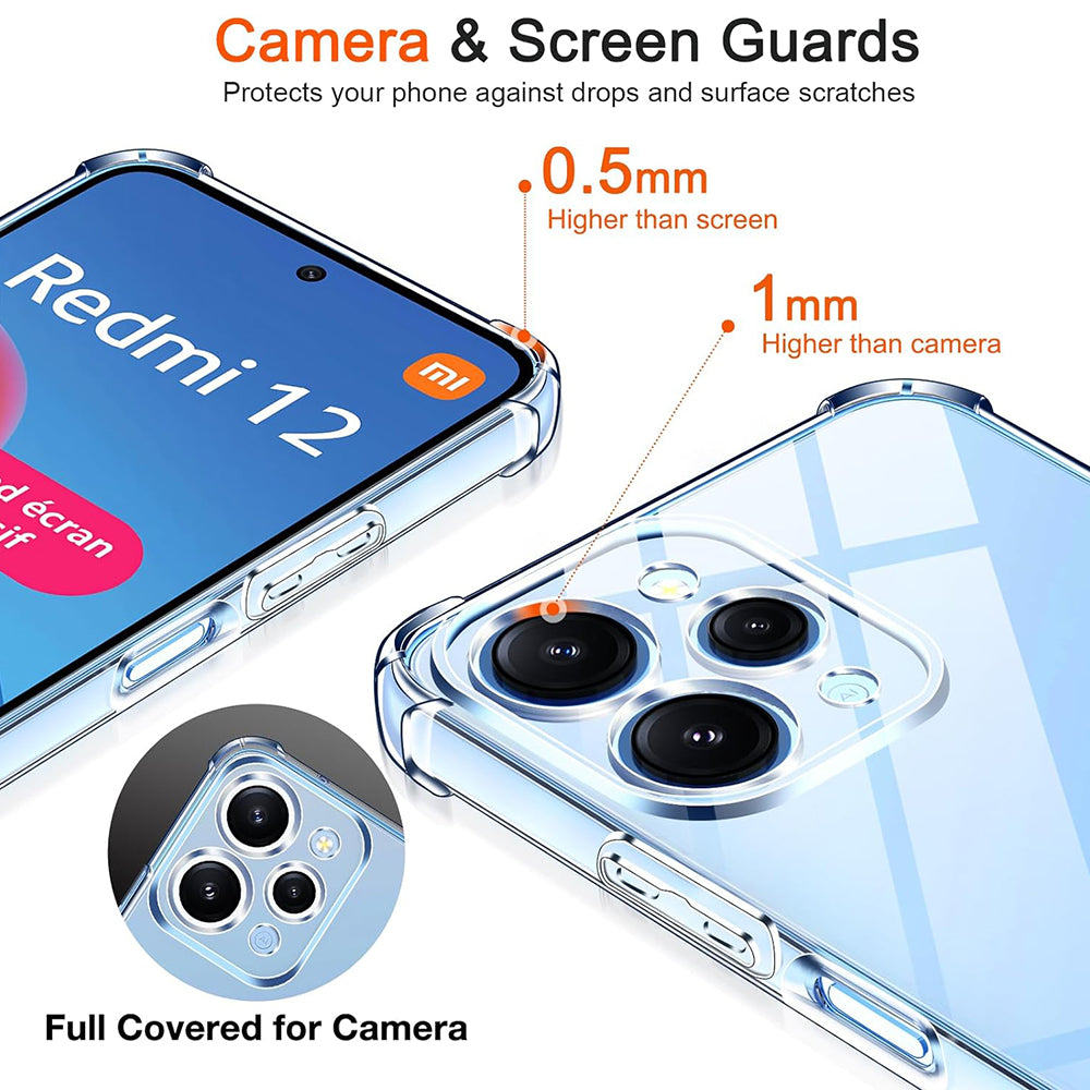 Cover til Xiaomi Redmi 12 5G / 12, Techsuit, Stødabsorberende Klar, Transparent
