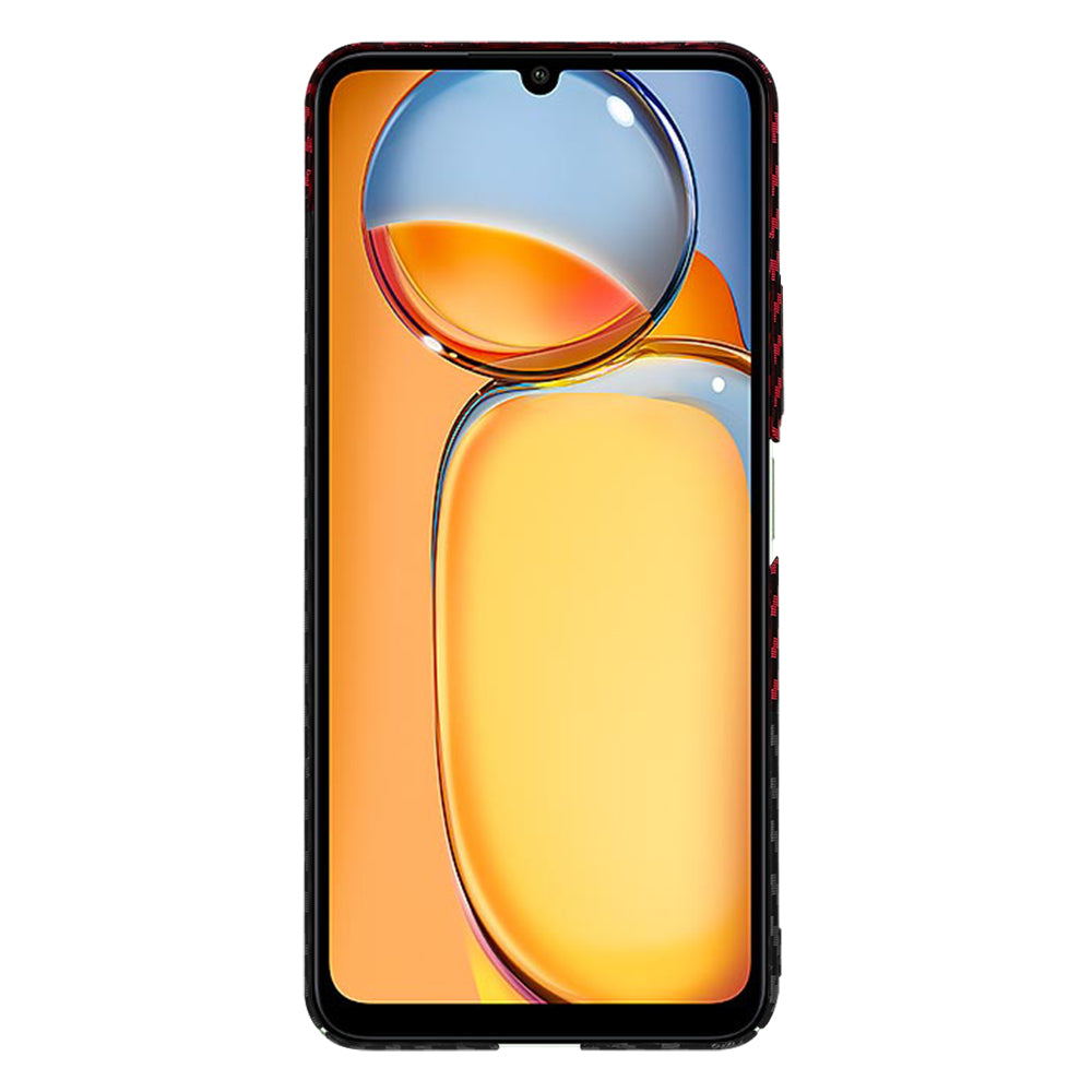 Cover til Xiaomi Redmi 13C 5G / 13C / Poco C65, Techsuit, Carbonite FiberShell, Sort Rød