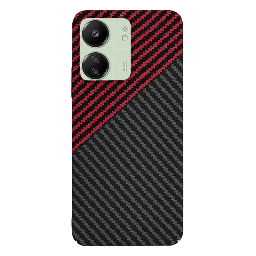 Cover til Xiaomi Redmi 13C 5G / 13C / Poco C65, Techsuit, Carbonite FiberShell, Sort Rød