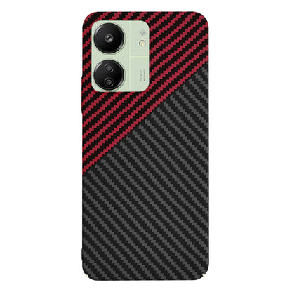 Cover til Xiaomi Redmi 13C 5G / 13C / Poco C65, Techsuit, Carbonite FiberShell, Sort Rød