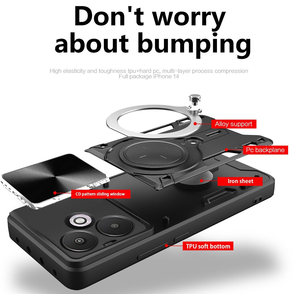 Cover til Xiaomi Redmi 13C 5G, Techsuit, CamGuard Pro, Lyserød Guld