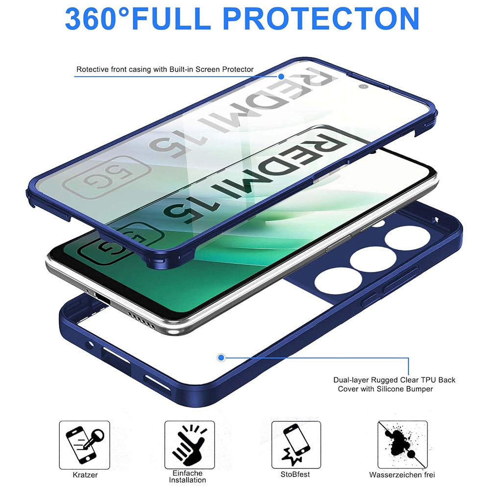 Cover til Xiaomi Redmi 15 5G / 15 4G, Techsuit, ColorVerse 360, Blå