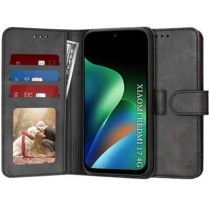 Cover til Xiaomi Redmi 17 5G / 17 4G, Techsuit, Diary Book, Sort