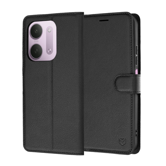 Cover til Xiaomi Redmi 17C 5G, Techsuit, Leather Folio, Sort