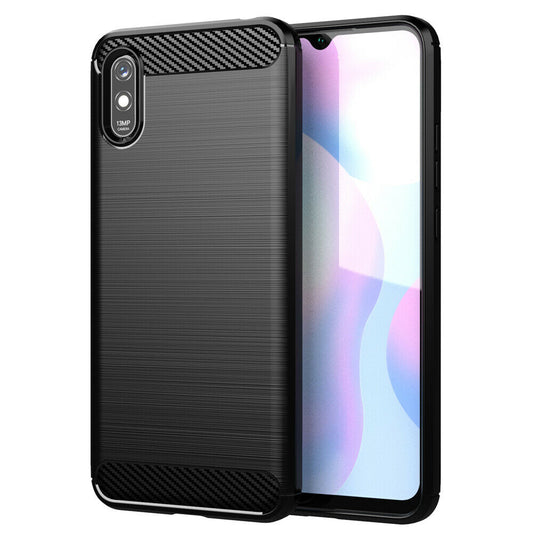Cover til Xiaomi Redmi 9AT / 9A, Techsuit, Carbon, Sort