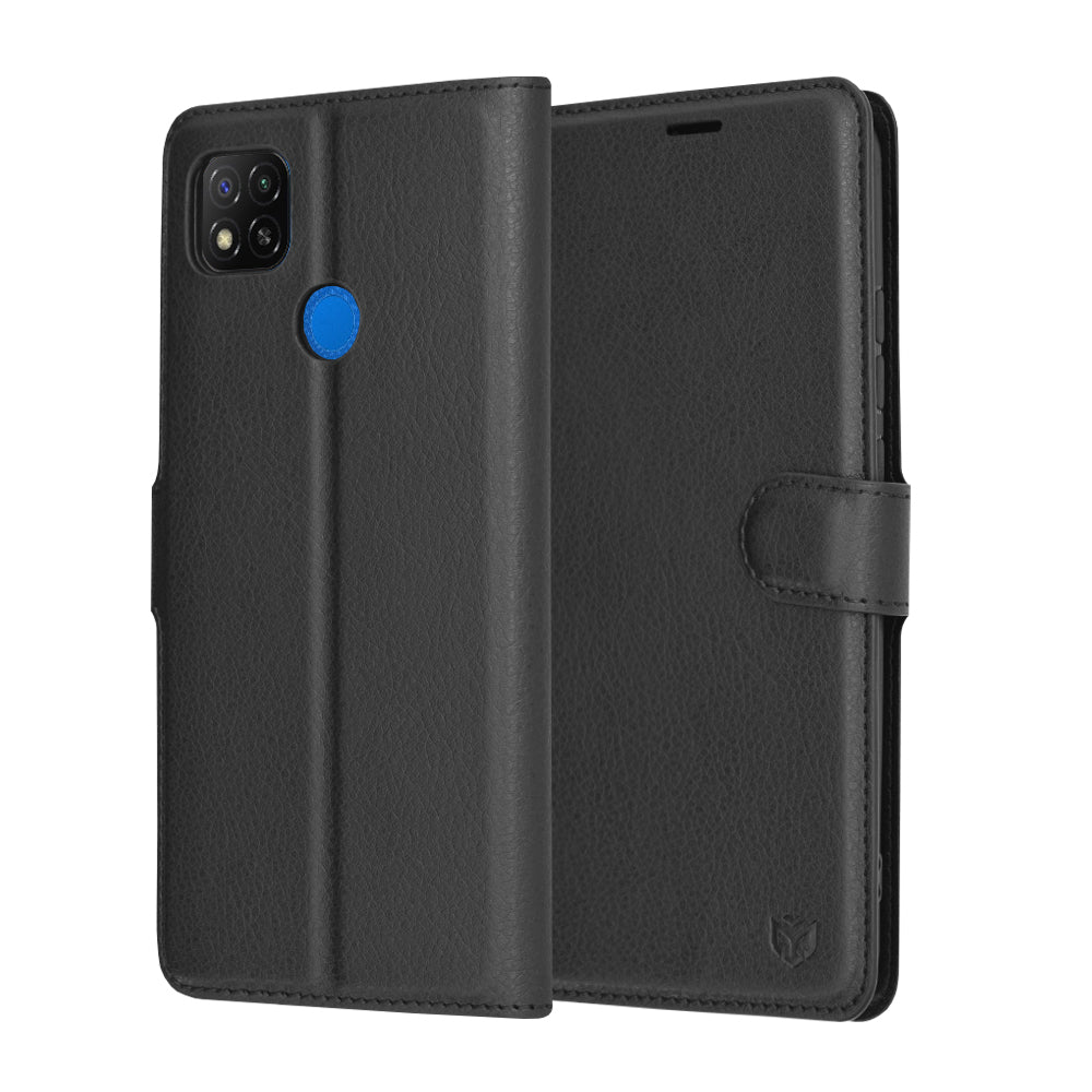 Cover til Xiaomi Redmi 9C NFC / 9C, Techsuit, Leather Folio, Sort