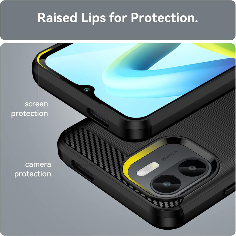 Cover til Xiaomi Redmi A2 / A1, Techsuit, Carbon, Sort