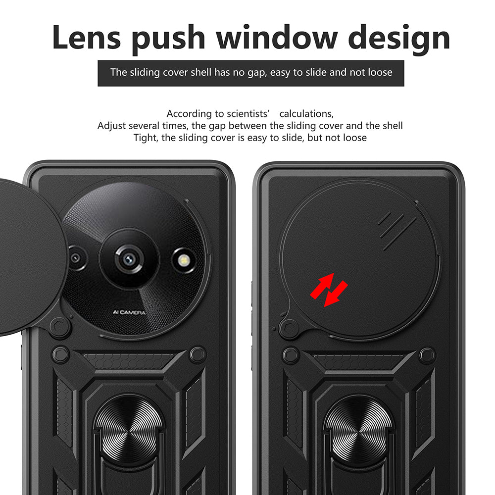 Cover til Xiaomi Redmi A3x / A3, Techsuit, CamShield, Sort