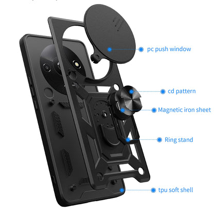 Cover til Xiaomi Redmi A3x / A3, Techsuit, CamShield, Sort