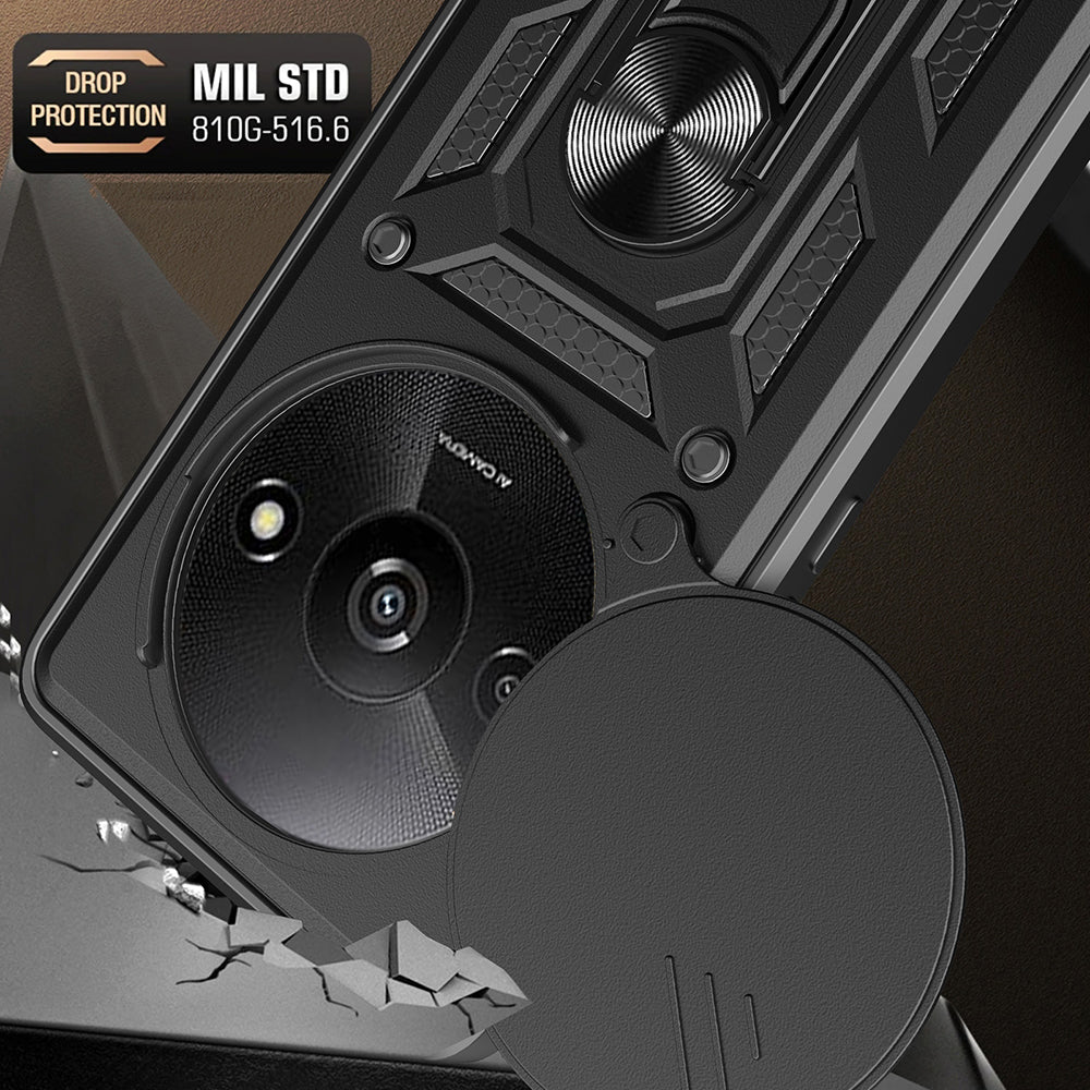 Cover til Xiaomi Redmi A3x / A3, Techsuit, CamShield, Sort