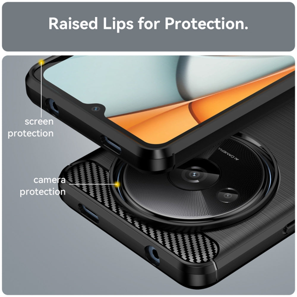 Cover til Xiaomi Redmi A3x / A3, Techsuit, Carbon, Sort