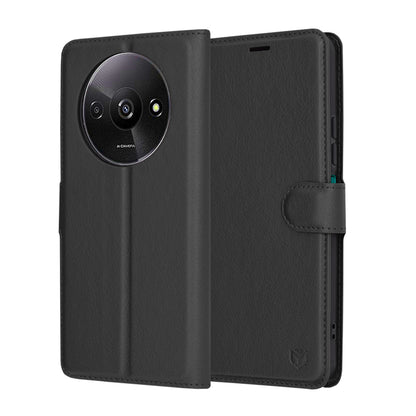 Cover til Xiaomi Redmi A3x / A3, Techsuit, Leather Folio, Sort