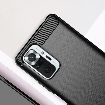 Cover til Xiaomi Redmi Note 10 Pro Max / Note 10 Pro, Techsuit, Carbon, Sort