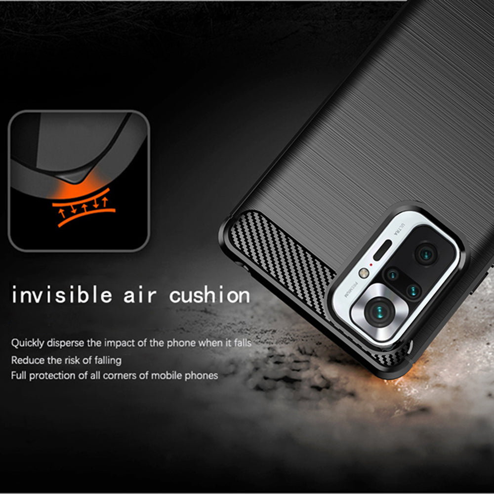 Cover til Xiaomi Redmi Note 10 Pro Max / Note 10 Pro, Techsuit, Carbon, Sort