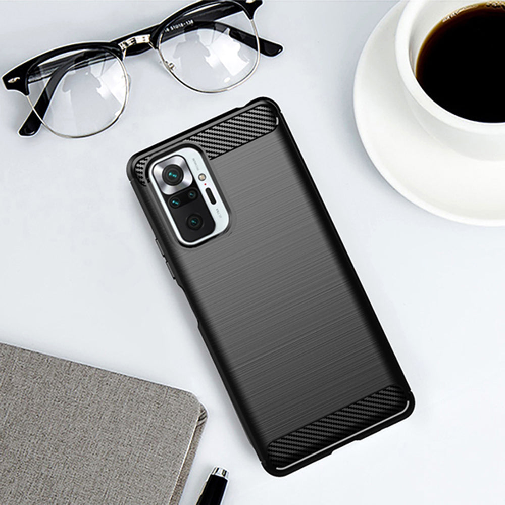 Cover til Xiaomi Redmi Note 10 Pro Max / Note 10 Pro, Techsuit, Carbon, Sort