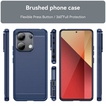 Cover til Xiaomi Redmi Note 13 4G, Techsuit, Carbon, Blå