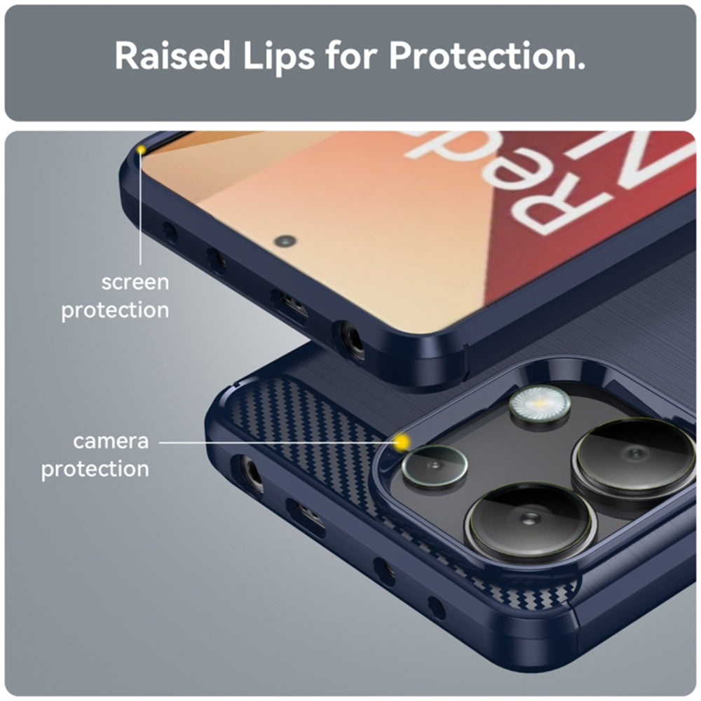 Cover til Xiaomi Redmi Note 13 4G, Techsuit, Carbon, Blå