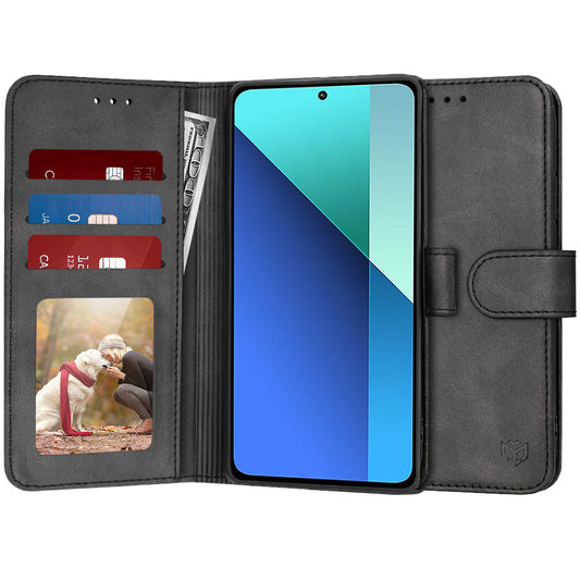 Cover til Xiaomi Redmi Note 13 4G, Techsuit, Diary Book, Sort