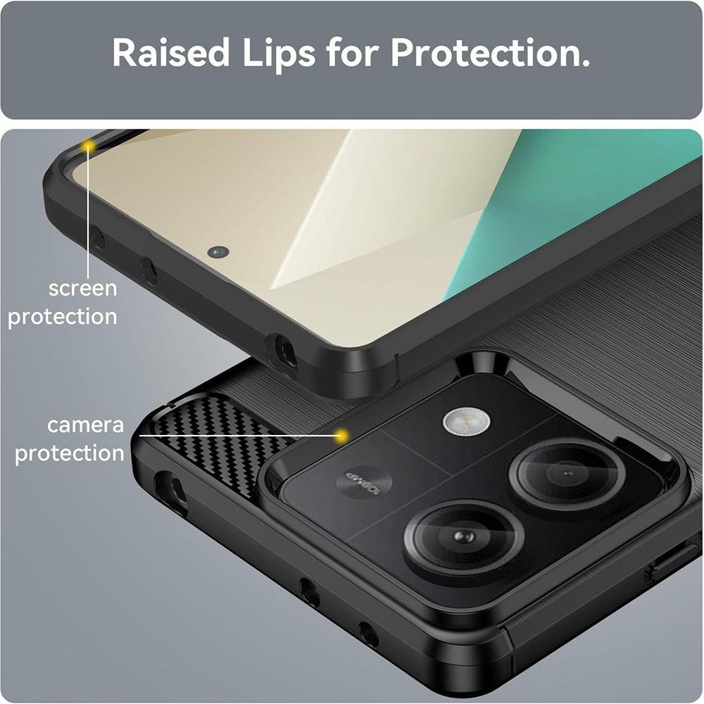 Case for Xiaomi Redmi Note 13 5G, Techsuit, Carbon, Black