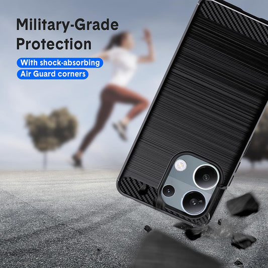 Cover til Xiaomi Redmi Note 13 Pro 4G / Poco M6 Pro 4G, Techsuit, Carbon, Sort
