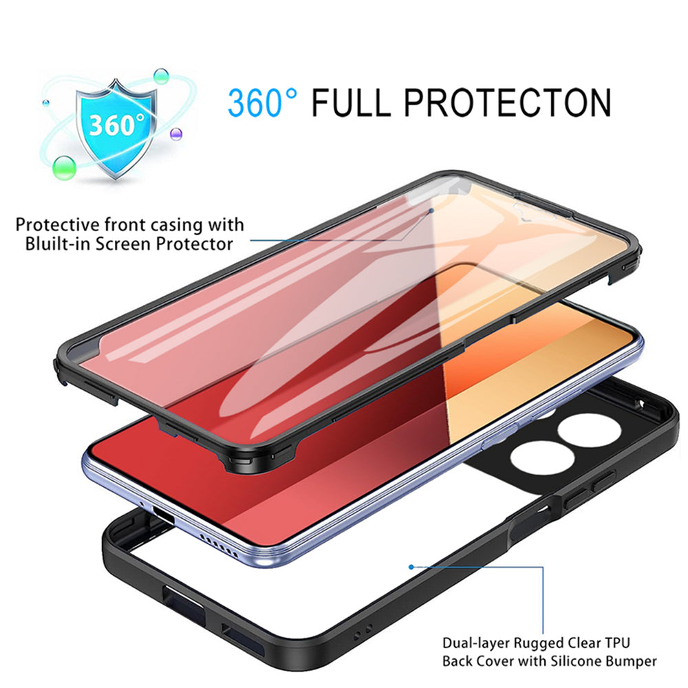 Cover til Xiaomi Redmi Note 13 Pro 4G / Poco M6 Pro 4G, Techsuit, ColorVerse 360, Sort