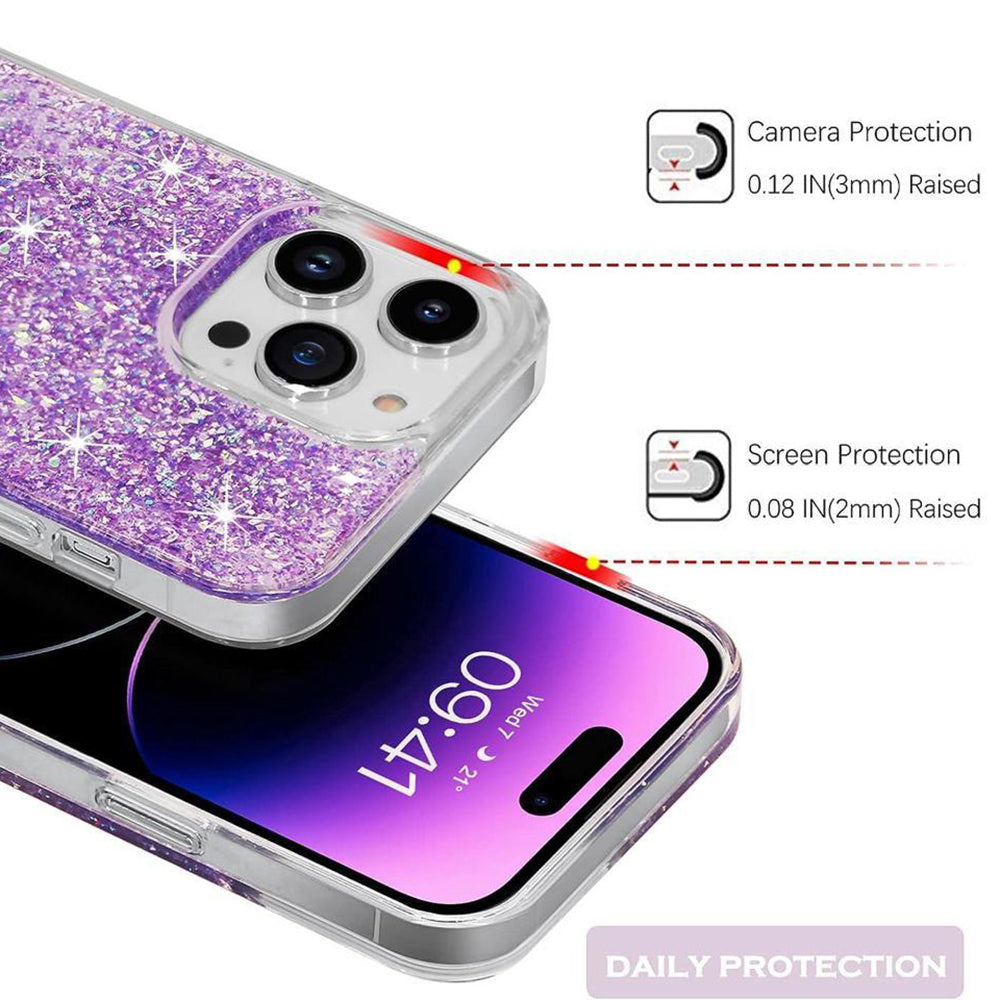 Cover til Xiaomi Redmi Note 13 Pro 4G / Poco M6 Pro 4G, Techsuit, Glitrende Glitter, Magenta