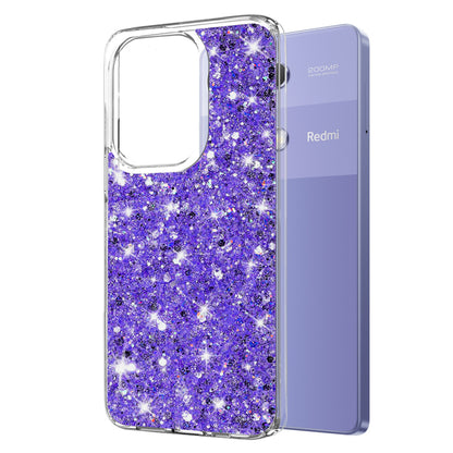 Cover til Xiaomi Redmi Note 13 Pro 4G / Poco M6 Pro 4G, Techsuit, Glitrende Glitter, Lilla