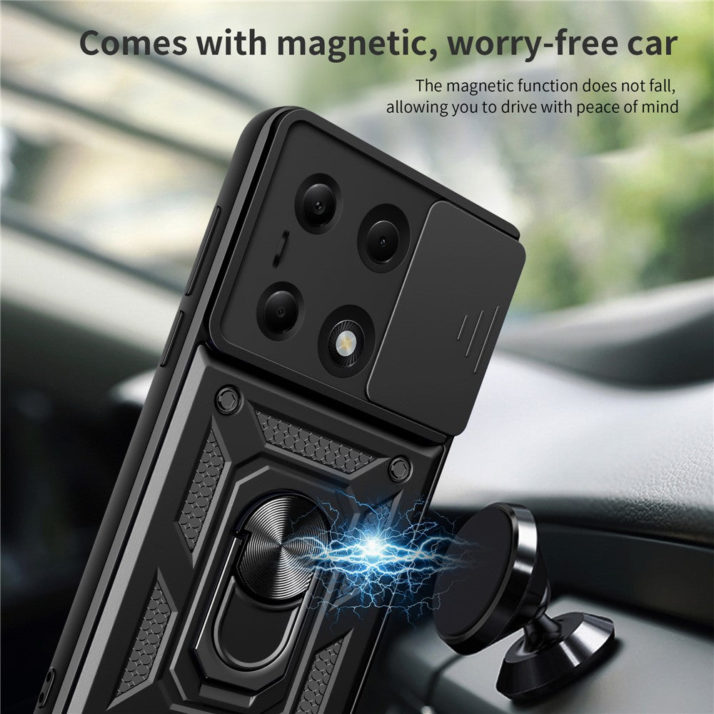 Cover til Xiaomi Redmi Note 13 Pro 4G / Poco M6 Pro 4G, Techsuit, CamShield, Sort