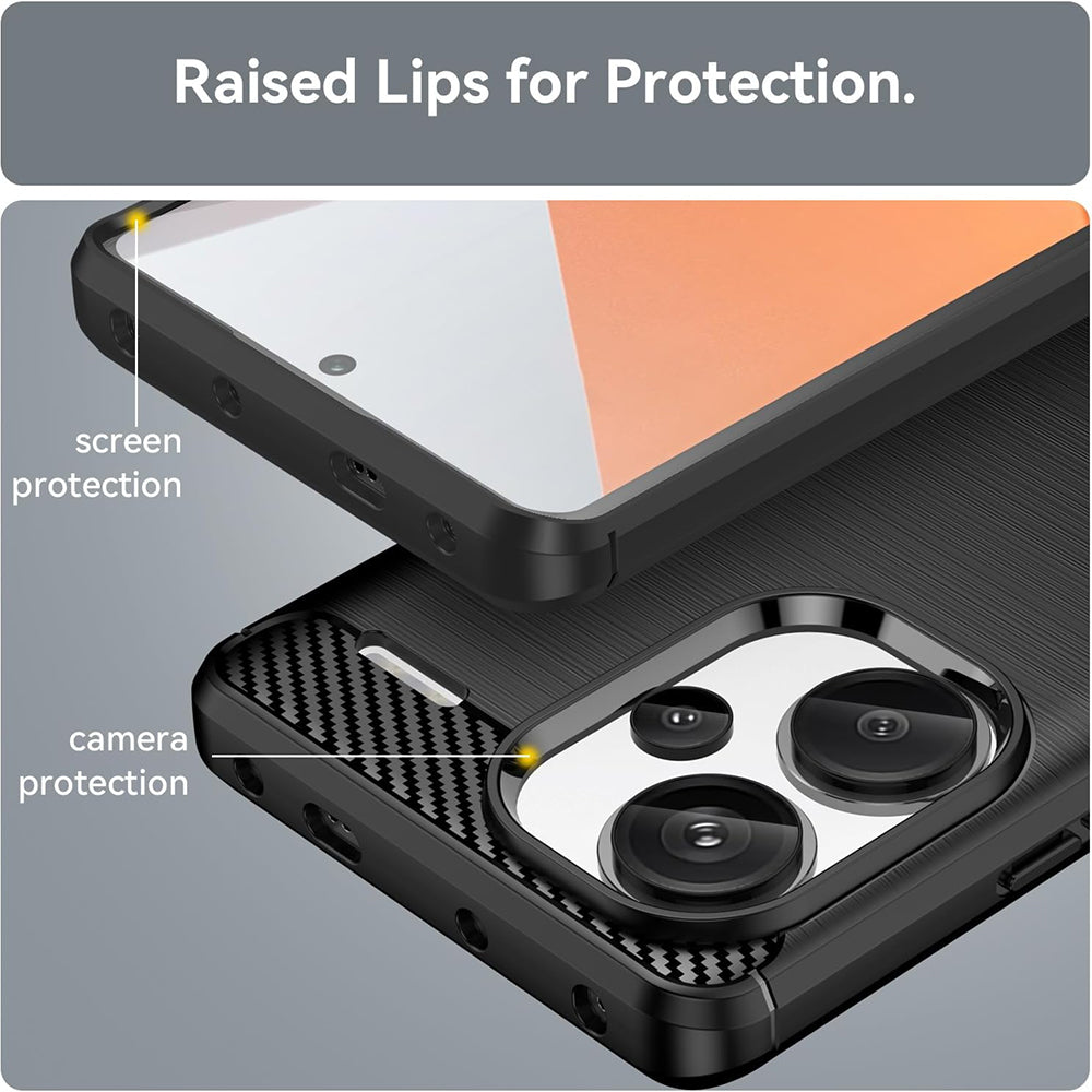Cover til Xiaomi Redmi Note 13 Pro+, Techsuit, Carbon, Sort