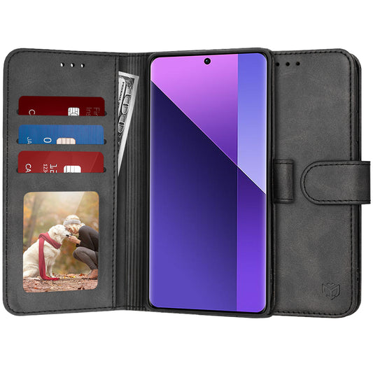 Cover til Xiaomi Redmi Note 13 Pro+, Techsuit, Diary Book, Sort