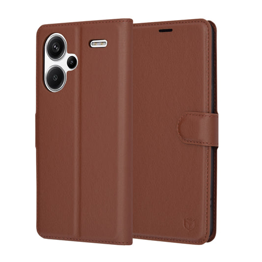 Cover til Xiaomi Redmi Note 13 Pro+, Techsuit, Leather Folio, Brun