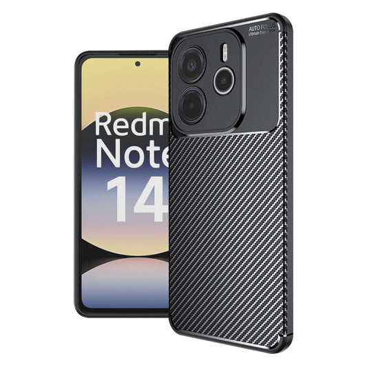 Cover til Xiaomi Redmi Note 14 4G (Regional), Techsuit, CarbonFiber, Sort