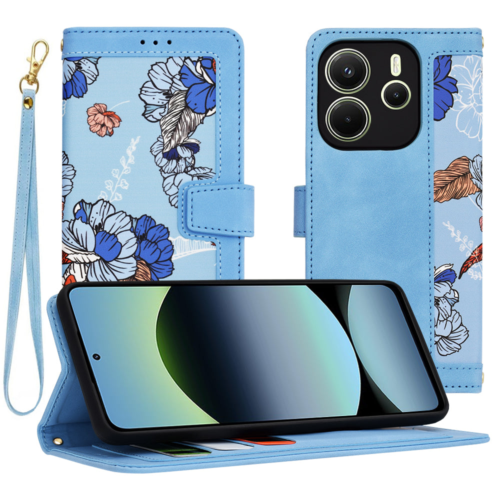 Cover til Xiaomi Redmi Note 14 4G (Regional), Techsuit, FlipCraft, Blå