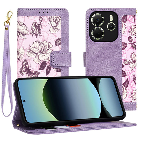 Cover til Xiaomi Redmi Note 14 4G (Regional), Techsuit, FlipCraft, Lilla