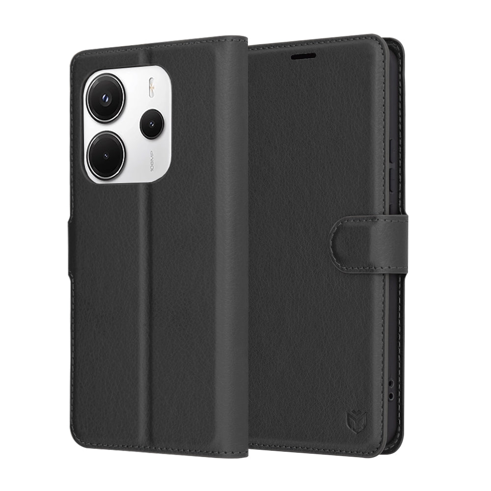 Cover til Xiaomi Redmi Note 14 4G (Regional), Techsuit, Læder Folio, Sort