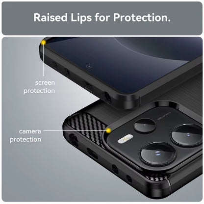 Cover til Xiaomi Redmi Note 14 4G (Standard), Techsuit, Carbon, Blå