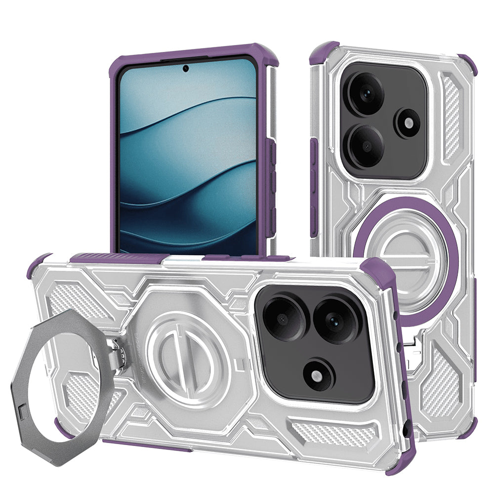 Case for Xiaomi Redmi Note 14 5G, Techsuit, Carbon Shield Pro, Purple